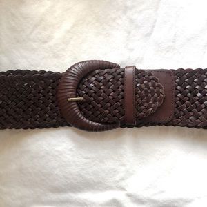Woven leather belt